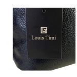 Μεγάλη Γυναικεία Τσάντα Ώμου & Χιαστί LOUIS TIMI 2929-Black από PU Δέρμα (35x35cm) με Πολλαπλές Θήκες