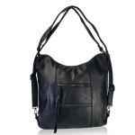 Μεγάλη Γυναικεία Τσάντα Ώμου & Χιαστί LOUIS TIMI 2929-Black από PU Δέρμα (35x35cm) με Πολλαπλές Θήκες