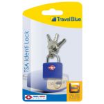 Λουκέτο Βαλίτσας με Κλειδί Travel Blue 027 Μπλε Ορειχάλκινο 40mm – Πιστοποίηση TSA Υψηλής Ασφάλειας