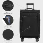 Βαλίτσα Καμπίνας Verage Toledo VG21002-S Μαύρο 55cm 45L | Premium – Ελαφριά Με Φακό & 4 Ρόδες