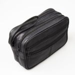 Ανδρικό Δερμάτινο Τσαντάκι Χειρός RCM JW035 Μαύρο – Κομψό & Λειτουργικό με Πολλές Θήκες