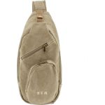 Τσαντάκι Χιαστί / Στήθους RCM 950728 Μπεζ  Crossbody Casual, από Ύφασμα Καμβά με Πολλαπλές Θήκες