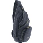 Τσαντάκι Χιαστί / Στήθους RCM 950728 Μαύρο Crossbody Casual, από Ύφασμα Καμβά με Πολλαπλές Θήκες