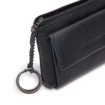Δερμάτινη Κλειδοθήκη / Πορτοφόλι Chesterfield C08.061600 Μαύρο | Wax Pull-up Δέρμα & Διπλούς Κρίκους