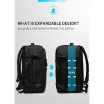 Σακίδιο Πλάτης Ταξιδίου Bange 22039 Μαύρο 45L 17.3″ – Επεκτάσιμο & Αντικλεπτικό
