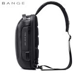 Ανδρικό Τσαντάκι Ώμου Χιαστί Bange 22085 Plus Μαύρο | Carbon Edition | Αδιάβροχο & Θύρα Φόρτισης