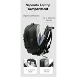 Επεκτεινόμενο Σακίδιο Ταξιδιού Καμπίνας 40L Bange 3055 Μαύρο | Αδιάβροχο Cabin / Business Backpack