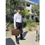 Δερμάτινος Επαγγελματικός Χαρτοφύλακας / Τσάντα Cardinal 324 Καφέ – Κλασικό Στυλ Χιαστί & Ώμου