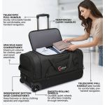 Μεγάλη Τροχοτσάντα Ταξιδιού Cardinal 8508 Μαύρη 75cm 105L | Αδιάβροχη με Διπλό Πάτο | Τηλεσκοπική Λαβή
