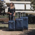 Σετ 3 Υφασμάτινες Βαλίτσες Cardinal 3300 Καμπίνας, Μεσαία & Μεγάλη Μπλε | Ολοκληρωμένο Combo από Ανθεκτικό Ύφασμα & 4 Τροχοί Spinner
