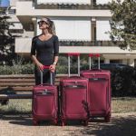 Σετ 3 Υφασμάτινες Βαλίτσες Cardinal 3300 Καμπίνας, Μεσαία & Μεγάλη Κόκκινο | Ολοκληρωμένο Combo από Ανθεκτικό Ύφασμα & 4 Τροχοί Spinner