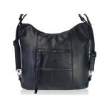 Μεγάλη Γυναικεία Τσάντα Ώμου & Χιαστί LOUIS TIMI 2929-Black από PU Δέρμα (35x35cm) με Πολλαπλές Θήκες