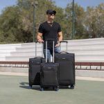 Σετ 3 Υφασμάτινες Βαλίτσες Spectra Cardinal 5000 Μαύρο | Cabin, M, L | Premium Σετ με 4 Ροδάκια & Επέκταση