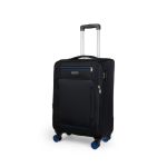 Υφασμάτινη Βαλίτσα Καμπίνας 55x23x37/42 Spectra Cardinal 5000 Μαύρο | Ύφασμα Jacquard με 4 Διπλά Ροδάκια 360°