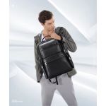 Ανδρικό Δερμάτινο Σακίδιο Πλάτης BOPAI 61-121961 Μαύρο 30L | Laptop 17.3