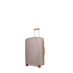 Βαλίτσα Καμπίνας 56.5x37x24.5/29.5 Cardinal 7000 Μπεζ | Χειραποσκευή από Πολυπροπυλένιο με Επέκταση & 4 Διπλά Ροδάκια