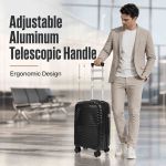 Βαλίτσα Καμπίνας 56.5x37x24.5/29.5 Cardinal 7000 Μαύρο | Χειραποσκευή από Πολυπροπυλένιο με Επέκταση & 4 Διπλά Ροδάκια