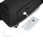 Τσαντάκι Ώμου Χιαστί Bange 7221 Μαύρο – Αδιάβροχο Crossbody με USB & Ιταλικό Design
