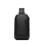 Τσαντάκι Ώμου Χιαστί Bange 7221 Μαύρο – Αδιάβροχο Crossbody με USB & Ιταλικό Design