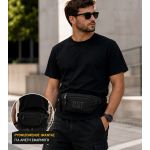 Ανδρικό Τσαντάκι Μέσης Caterpillar Joe 83522-80 Μαύρο | Slim με RFID Προστασία, Κρυφή Τσέπη & Γάντζο