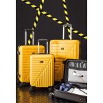 Σετ Βαλιτσών 3 Τεμαχίων Caterpillar Rockford 84683-42 Set3 Κίτρινο – Καμπίνα + Μεσαία + Μεγάλη, με TSA & 4 Διπλούς Τροχούς