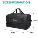 Μικρή Τροχοτσάντα Ταξιδιού Cardinal 8506 55cm Μαύρο 48L | Αδιάβροχο | Διπλός Πάτος & Ενισχυμένες Ραφές