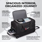 Μεσαία Τροχοτσάντα Ταξιδιού Cardinal 8507 Μαύρο 65cm 73L | Αδιάβροχο με Διπλό Πάτο | 3-σε-1 Duffel Trolley