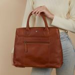 Δερμάτινη Γυναικεία Τσάντα Ώμου & Χειρός Chesterfield Passau C48.129831 Κονιάκ | Premium Κομψή Τσάντα Γραφείου