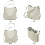 Δερμάτινη Γυναικεία Τσάντα Shopper Ώμου Foxer 9136015F Λευκό | Κομψή Τσάντα Με Αποσπώμενη Εσωτερική Θήκη (2-σε-1)