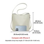 Δερμάτινη Γυναικεία Τσάντα Shopper Ώμου Foxer 9136015F Λευκό | Κομψή Τσάντα Με Αποσπώμενη Εσωτερική Θήκη (2-σε-1)