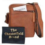 Ανδρικό Δερμάτινο Τσαντάκι Ώμου Chesterfield C48.071731 Κονιάκ – με 2 Κεντρικές Θήκες & Premium Ποιότητα