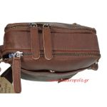 Ανδρικό Δερμάτινο Τσαντάκι Ώμου Chesterfield C48.071701 Καφέ – με 2 Κεντρικές Θήκες & Premium Ποιότητα