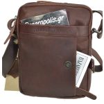 Ανδρικό Δερμάτινο Τσαντάκι Ώμου Chesterfield C48.071701 Καφέ – με 2 Κεντρικές Θήκες & Premium Ποιότητα