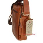 Ανδρικό Δερμάτινο Τσαντάκι Ώμου Chesterfield C48.071731 Κονιάκ – με 2 Κεντρικές Θήκες & Premium Ποιότητα