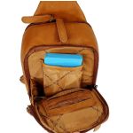 Δερμάτινο Τσαντάκι Χιαστί / Crossbody Chesterfield Riga C58.028431 Κονιάκ – Premium Pull-Up Δέρμα με Πολλαπλές Θήκες