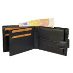 Δερμάτινο Ανδρικό Πορτοφόλι Lavor 1-3420 Μαύρο – με RFID Προστασία – Κλασικό & Ασφαλές με Κούμπωμα