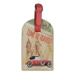 Ετικέτα Βαλίτσας Diplomat ACNT4 Vintage Μπεζ – Time to Travel Design | Ανθεκτικό Συνθετικό με Ζωνάκι