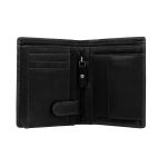 Ανδρικό Δερμάτινο Πορτοφόλι Chesterfield Ethel C08.040200 Μαύρο Όρθιο Vintage – Wax Pull Up με RFID Προστασία