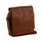 Ανδρικό Δερμάτινο Τσαντάκι Ώμου Chesterfield Remy C48.055031 Κονιάκ – Premium, Κομψό με Καπάκι & Φερμουάρ
