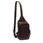 Δερμάτινο Τσαντάκι Χιαστί / Crossbody Chesterfield Riga C58.028401 Καφέ – Premium Pull-Up Δέρμα με Πολλαπλές Θήκες