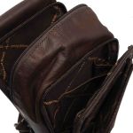 Δερμάτινο Τσαντάκι Χιαστί / Crossbody Chesterfield Riga C58.028401 Καφέ – Premium Pull-Up Δέρμα με Πολλαπλές Θήκες