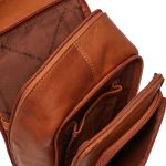 Δερμάτινο Τσαντάκι Χιαστί / Crossbody Chesterfield Riga C58.028431 Κονιάκ – Premium Pull-Up Δέρμα με Πολλαπλές Θήκες