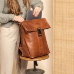 Δερμάτινο Επαγγελματικό Σακίδιο Πλάτης Chesterfield Savona C58.032231 Κονιάκ | Roll Top, Θήκη Laptop 15