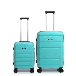 Σετ 2 Βαλίτσες (Καμπίνας & Μεσαία) Seagull SG180 Σιέλ | Άθραυστο Πολυπροπυλένιο, με Επέκταση & Ρόδες