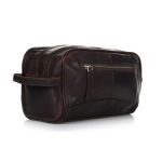 Δερμάτινο Νεσεσέρ Chesterfield Stacey C08.016501 Καφέ – Wax Pull Up για Ταξίδι με 2 Χώρους – Premium Ποιότητα