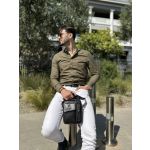 Δερμάτινο Ανδρικό Τσαντάκι Ώμου Bull Captain DJB 037 Μαύρο | Slim Vintage Σχέδιο για Κινητό & Πορτοφόλι