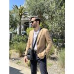 Ανδρικό Δερμάτινο Τσαντάκι Ώμου / Χιαστί Bull Captain DJB 040 Μαύρο | Vintage Δέρμα 4 Θήκες Οργάνωσης