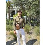 Δερμάτινο Τσαντάκι Ώμου Bull Captain DJB 300 Καφέ | Γνήσιο Δέρμα Παλαίωσης με 3 Εξωτερικά Φερμουάρ