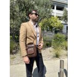 Δερμάτινο Ανδρικό Τσαντάκι Ώμου Bull Captain DJB 777 Καφέ | Δέρμα Διετούς Παλαίωσης με 4 Εξωτερικές Θήκες