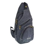 Τσαντάκι Χιαστί / Στήθους RCM 950728 Μαύρο Crossbody Casual, από Ύφασμα Καμβά με Πολλαπλές Θήκες